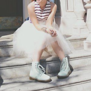 White Tulle High-Low Skirt, Handmade by Antigoni